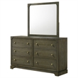 Pemberly Row Transitional 6-drawer Dresser and Mirror in Dark Cocoa