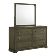 Pemberly Row Transitional 6-drawer Dresser and Mirror in Dark Cocoa