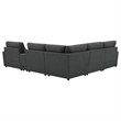 Pemberly Row 6-piece Fabric Modular Power Reclining Sectional in Dark Gray