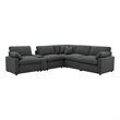 Pemberly Row 6-piece Fabric Modular Power Reclining Sectional in Dark Gray