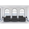 Pemberly Row 5-piece Power Reclining Home Theater Seating in Dark Gray