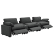 Pemberly Row 5-piece Power Reclining Home Theater Seating in Dark Gray