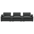 Pemberly Row 5-piece Power Reclining Home Theater Seating in Dark Gray
