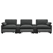 Pemberly Row 5-piece Power Reclining Home Theater Seating in Dark Gray