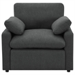 Pemberly Row Upholstery Fabric Power Recliner Chair in Dark Gray