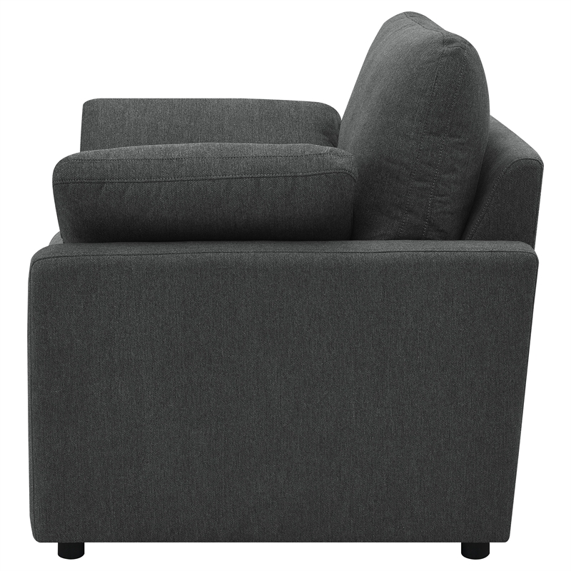 Pemberly Row Upholstery Fabric Power Recliner Chair in Dark Gray