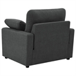 Pemberly Row Upholstery Fabric Power Recliner Chair in Dark Gray