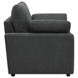 Pemberly Row Upholstery Fabric Power Recliner Chair in Dark Gray
