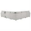 Pemberly Row 6-piece Fabric Modular Power Reclining Sectional in Gray