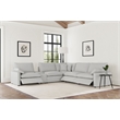 Pemberly Row 6-piece Fabric Modular Power Reclining Sectional in Gray