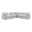 Pemberly Row 6-piece Fabric Modular Power Reclining Sectional in Gray