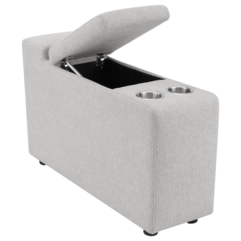 pemberly row 5-piece fabric power reclining home theater seating in gray