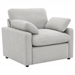 Pemberly Row Upholstery Fabric Wall-Hugging Power Recliner Chair in Gray