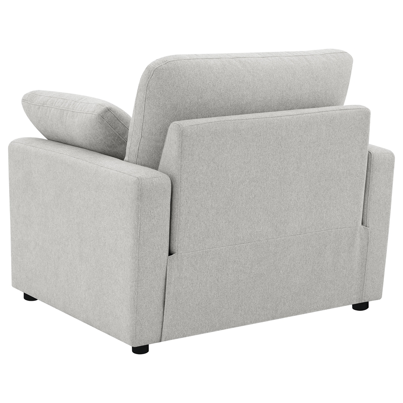 Pemberly Row Upholstery Fabric Wall-Hugging Power Recliner Chair in Gray