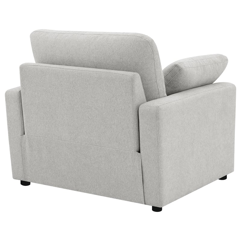 Pemberly Row Upholstery Fabric Wall-Hugging Power Recliner Chair in Gray