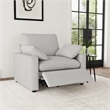 Pemberly Row Upholstery Fabric Wall-Hugging Power Recliner Chair in Gray