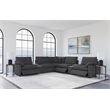 Pemberly Row 7-piece Fabric Modular Power Reclining Sectional in Dark Gray