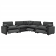 Pemberly Row 7-piece Fabric Modular Power Reclining Sectional in Dark Gray