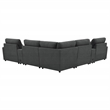 Pemberly Row 7-piece Fabric Modular Power Reclining Sectional in Dark Gray