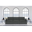 Pemberly Row Modular Upholstery Fabric Power Sofa in Dark Gray