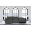 Pemberly Row Modular Upholstery Fabric Power Sofa in Dark Gray
