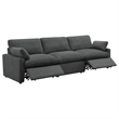 Pemberly Row Modular Upholstery Fabric Power Sofa in Dark Gray