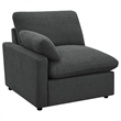 Pemberly Row Modular Upholstery Fabric Power Sofa in Dark Gray