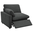 Pemberly Row Modular Upholstery Fabric Power Sofa in Dark Gray