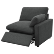 Pemberly Row Modular Upholstery Fabric Power Sofa in Dark Gray