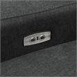 Pemberly Row Modular Upholstery Fabric Power Sofa in Dark Gray