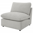 Pemberly Row Modular Upholstered Fabric Armless Chair in Gray
