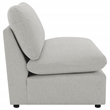 Pemberly Row Modular Upholstered Fabric Armless Chair in Gray