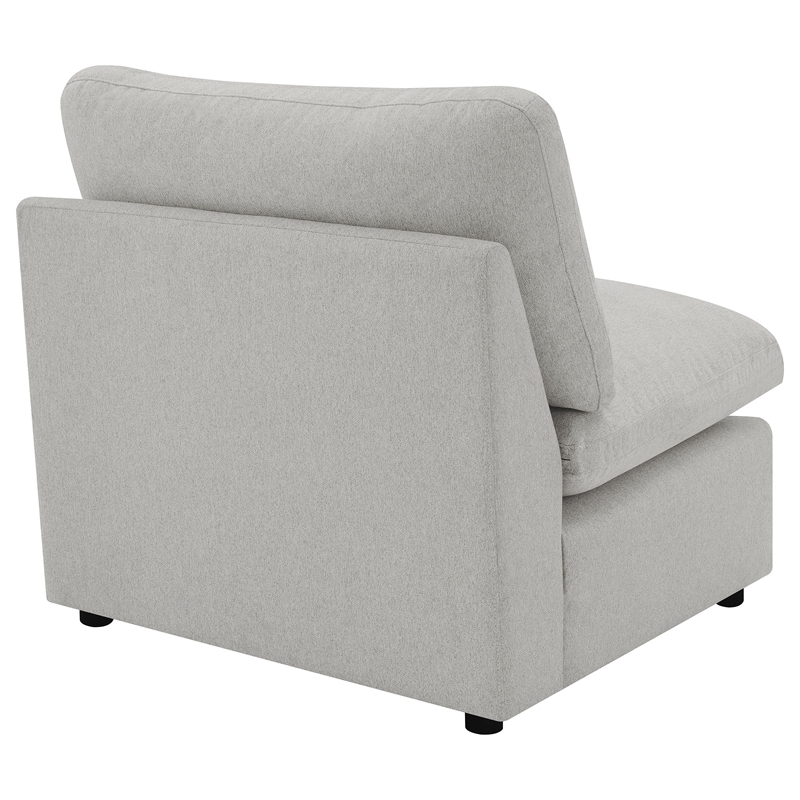 Pemberly Row Modular Upholstered Fabric Armless Chair in Gray