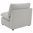 Pemberly Row Modular Upholstered Fabric Armless Chair in Gray