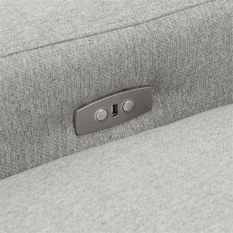 Pemberly Row 5-piece Fabric Modular Power Reclining Sectional in Gray