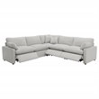 Pemberly Row 5-piece Fabric Modular Power Reclining Sectional in Gray