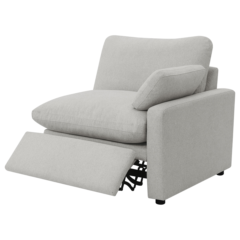 Pemberly Row 5-piece Fabric Modular Power Reclining Sectional in Gray