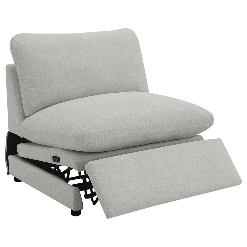 Pemberly Row 5-piece Fabric Modular Power Reclining Sectional in Gray