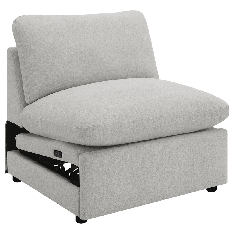 Pemberly Row 5-piece Fabric Modular Power Reclining Sectional in Gray