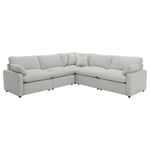 Pemberly Row 5-piece Fabric Modular Power Reclining Sectional in Gray