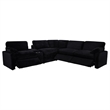 Pemberly Row 6-piece Fabric Modular Power Reclining Sectional in Black