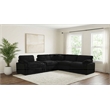 Pemberly Row 6-piece Fabric Modular Power Reclining Sectional in Black