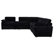 Pemberly Row 6-piece Fabric Modular Power Reclining Sectional in Black