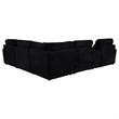 Pemberly Row 6-piece Fabric Modular Power Reclining Sectional in Black