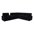 Pemberly Row 6-piece Fabric Modular Power Reclining Sectional in Black