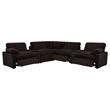 Pemberly Row 7-piece Fabric Modular Power Reclining Sectional in Chocolate