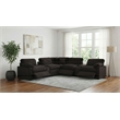 Pemberly Row 7-piece Fabric Modular Power Reclining Sectional in Chocolate