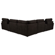 Pemberly Row 7-piece Fabric Modular Power Reclining Sectional in Chocolate