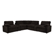 Pemberly Row 7-piece Fabric Modular Power Reclining Sectional in Chocolate