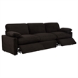 Pemberly Row Modular Upholstery Fabric Corduroy Power Sofa in Brown